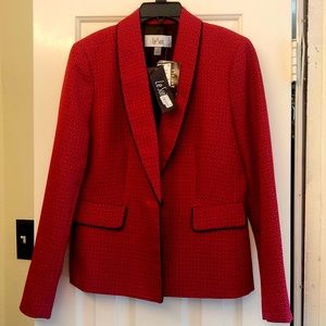 Le Suit burgundy/red and black jacket. Fully lined